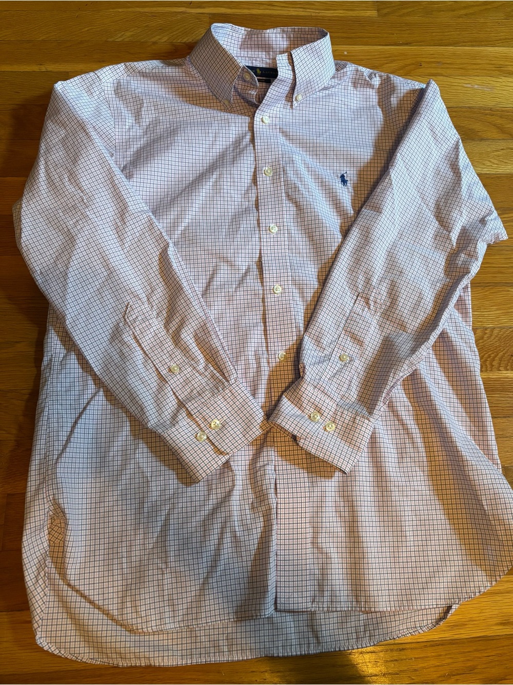 Polo by Ralph Lauren Men's Pink and Blue Button-Down Shirt